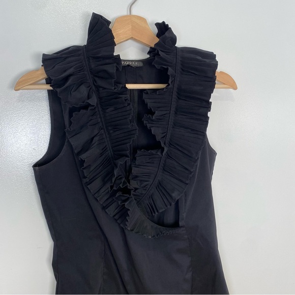 Adrianna Papell Black Ruffled Top - Picture 2 of 14